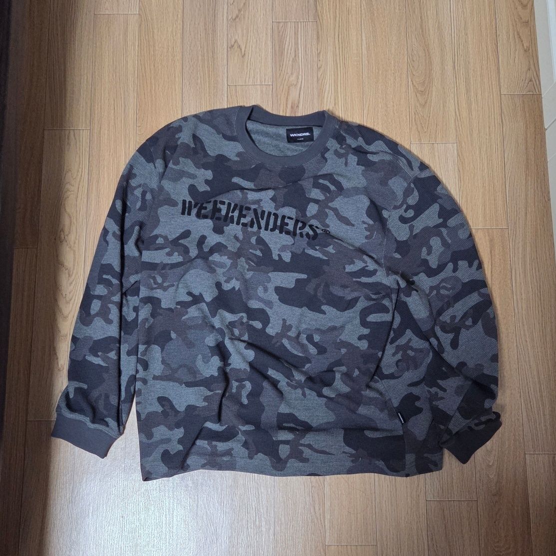 MUSINSA | WKNDRS CAMO WAFFLE LS T-SHIRT (D.GREY)