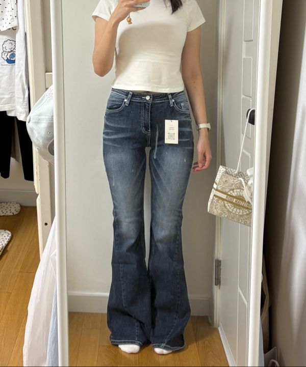 MUSINSA公式 | SYNERJYN BRUSH CAT WASHING DENIM PANTS BLUE