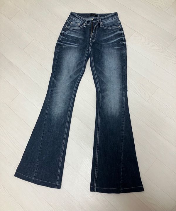 MUSINSA公式 | SYNERJYN BRUSH CAT WASHING DENIM PANTS BLUE