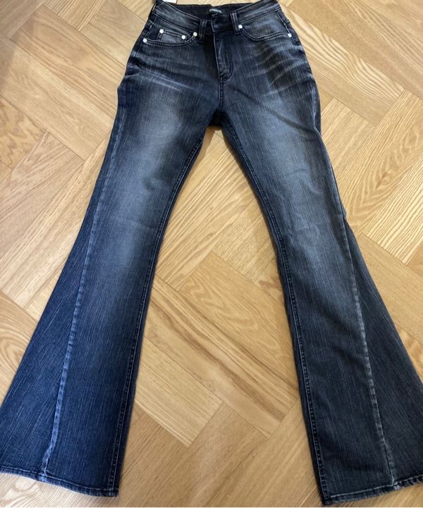 MUSINSA | SYNERJYN SLUB CAT WASHING DENIM PANTS BLACK