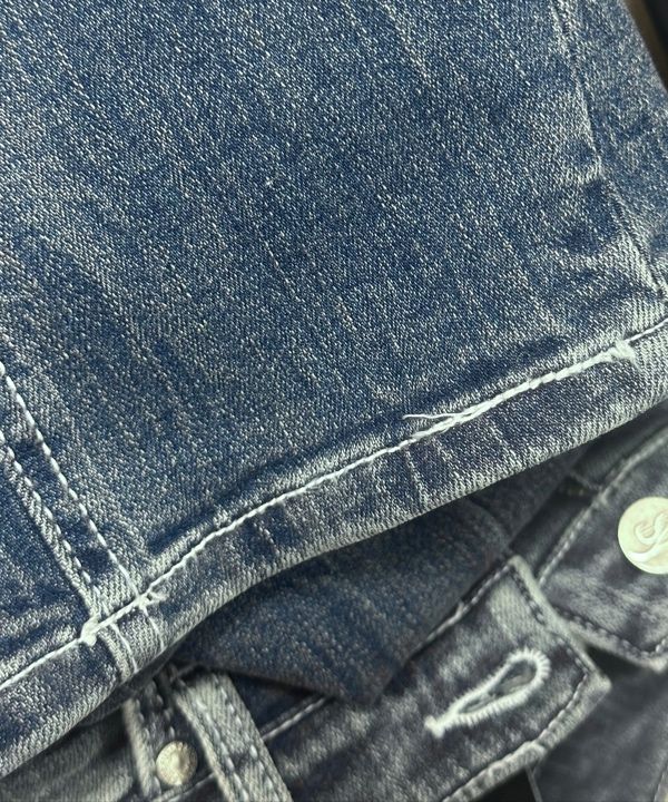 MUSINSA | SYNERJYN WRINKLE CAT WASHING DENIM PANTS LIGHT BLUE