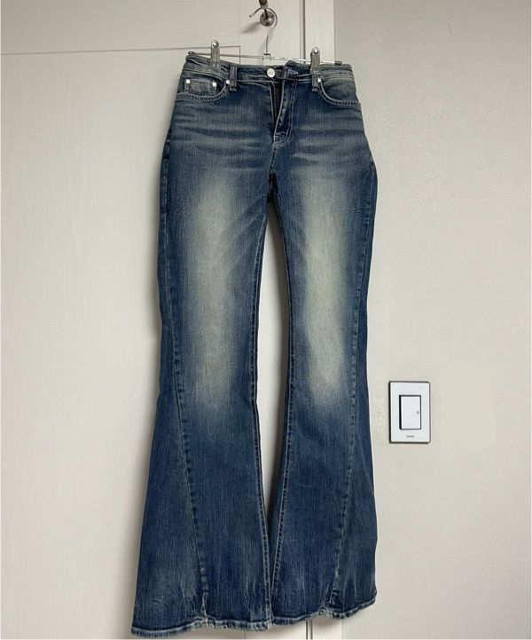 MUSINSA | SYNERJYN WRINKLE CAT WASHING DENIM PANTS LIGHT BLUE