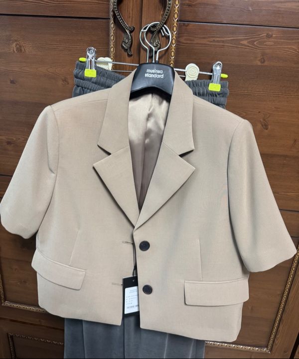 ジャケット・アウター MUSINSA STANDARD CROPPED BLAZER BEIGE MUSINSA | MUSINSA STANDARD WOMAN Women's Linen Like Crop