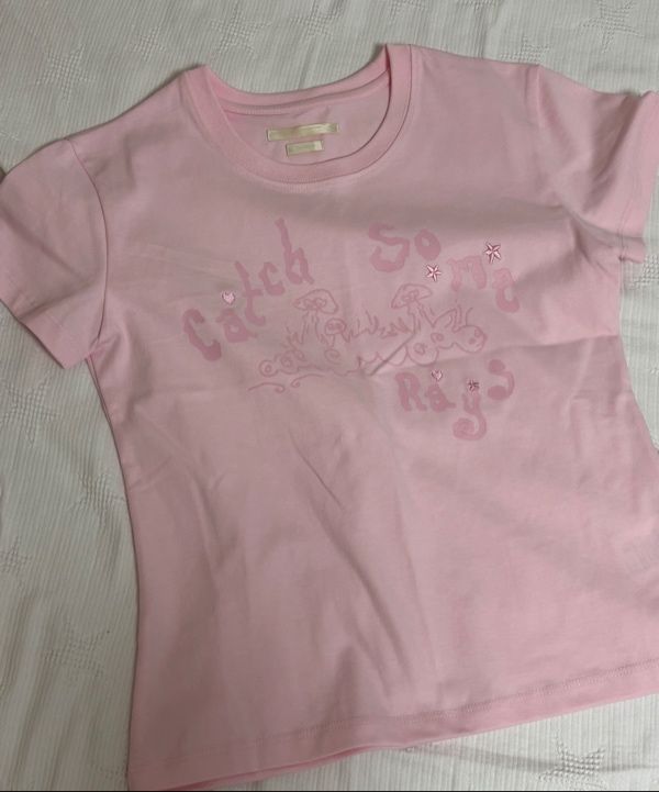 ◇typeservice◇ Catch Embroidery TShirt Pink MUSINSA | TYPESERVICE Catch Embroidery T-Shirt [Pink]