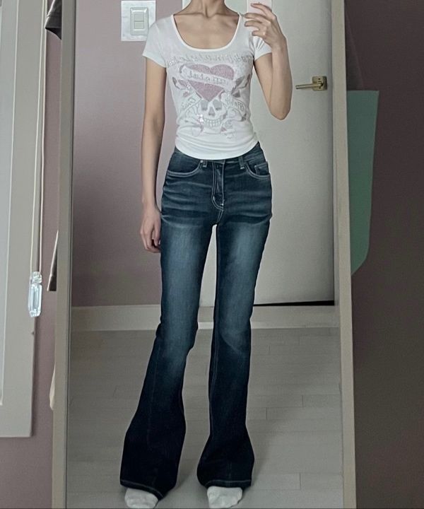 MUSINSA | SYNERJYN CAT WASHING DENIM PANTS DEEP BLUE