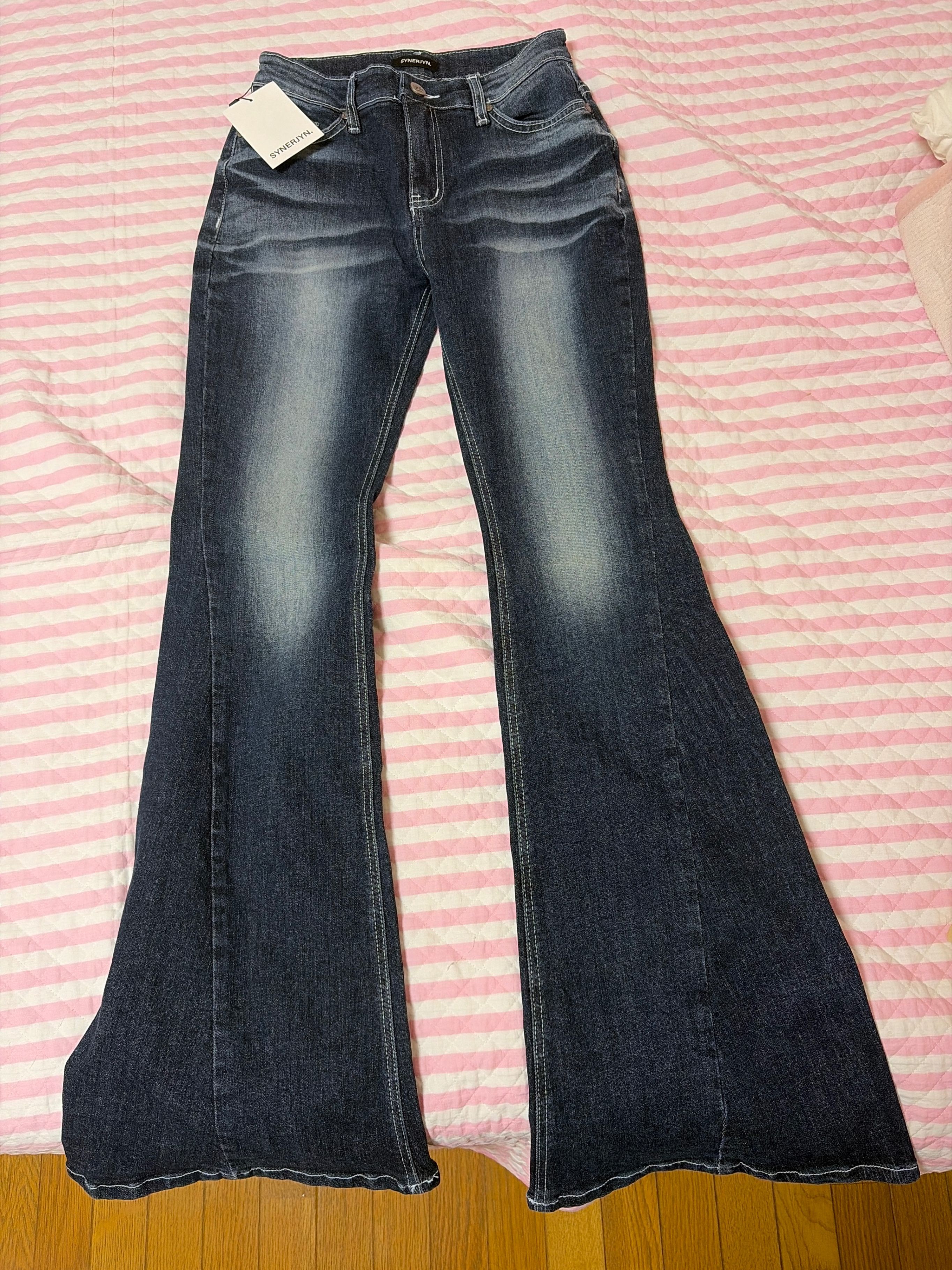 MUSINSA | SYNERJYN CAT WASHING DENIM PANTS DEEP BLUE