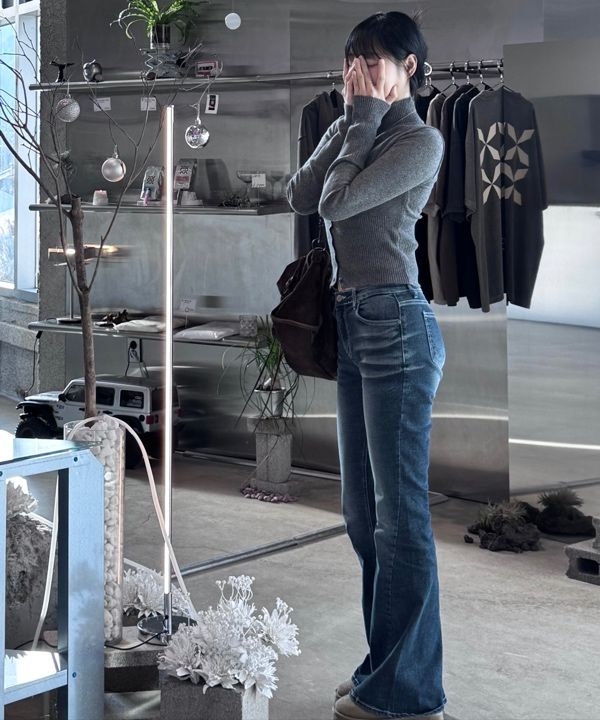 MUSINSA公式 | SYNERJYN CAT WASHING DENIM PANTS DEEP BLUE