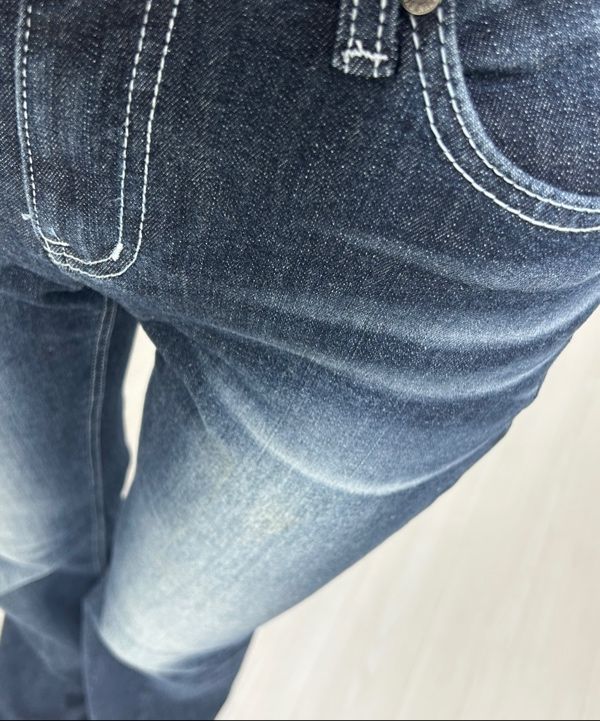 MUSINSA | SYNERJYN CAT WASHING DENIM PANTS DEEP BLUE