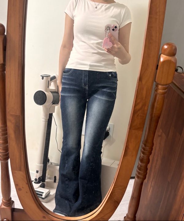 MUSINSA | SYNERJYN 102 CAT WASHING MID-RISE JEANS DEEP BLUE