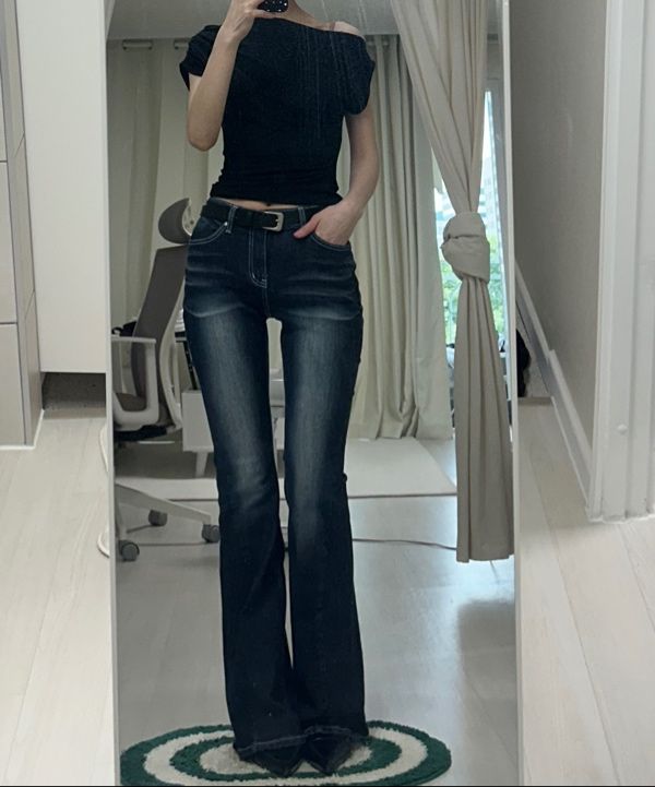 SYNERJYN デニム DEEP BLUE MUSINSA★新品未使用匿名発送 MUSINSA | SYNERJYN CAT WASHING DENIM PANTS DEEP BLUE