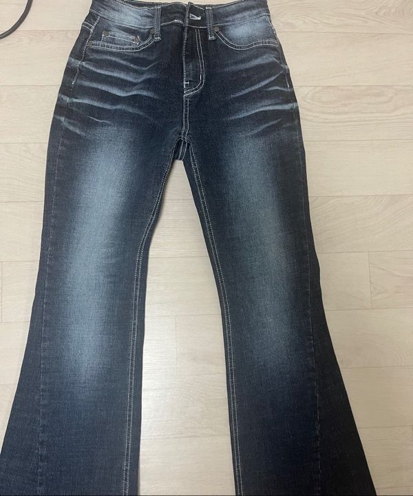 MUSINSA | SYNERJYN CAT WASHING DENIM PANTS DEEP BLUE