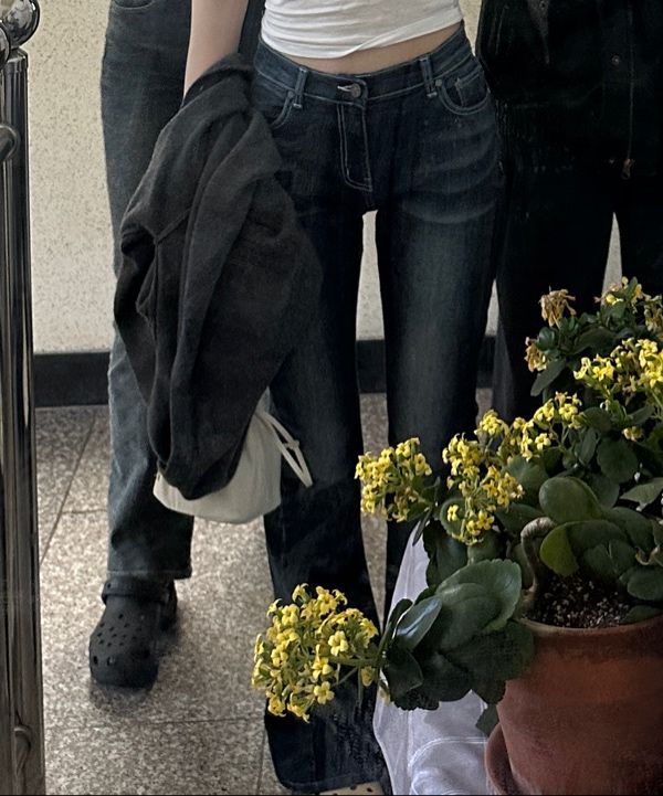 MUSINSA公式 | SYNERJYN CAT WASHING DENIM PANTS DEEP BLUE