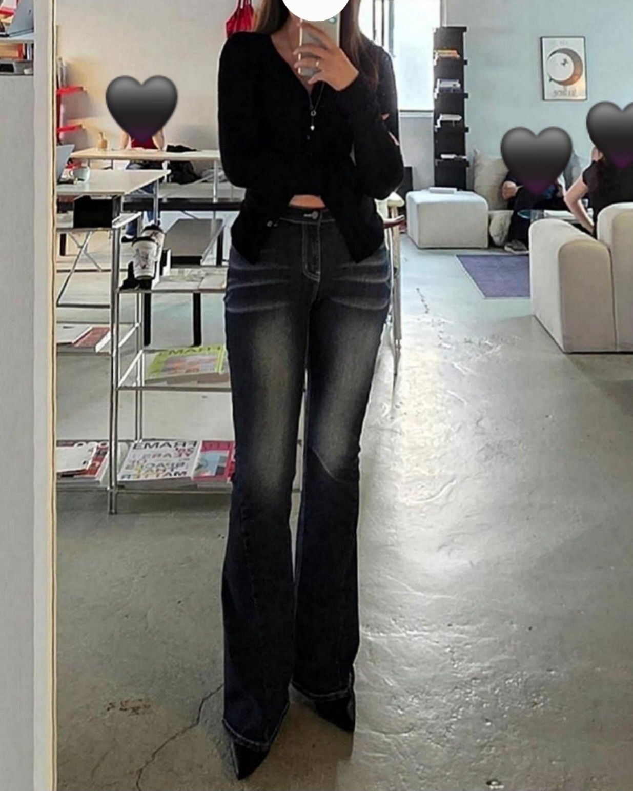 MUSINSA | SYNERJYN 102 CAT WASHING MID-RISE JEANS DEEP BLUE