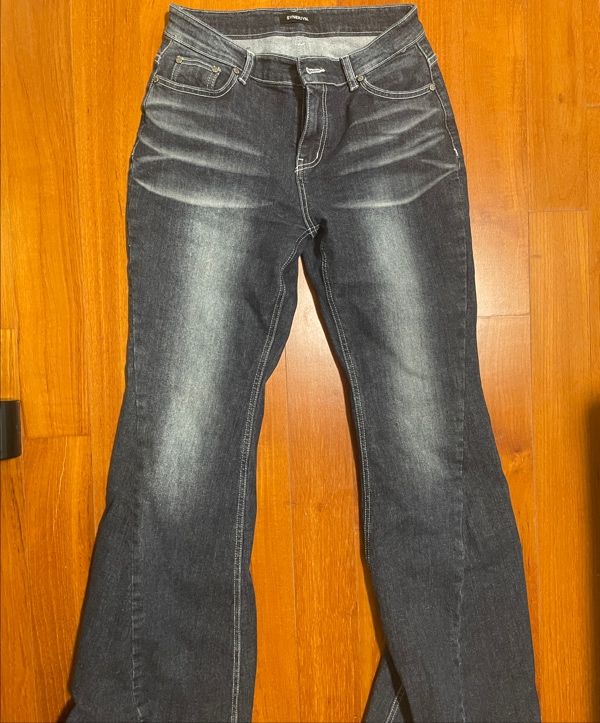 MUSINSA | SYNERJYN 102 CAT WASHING MID-RISE JEANS DEEP BLUE