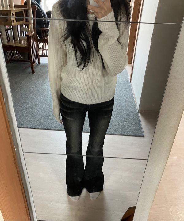 MUSINSA | SYNERJYN CAT WASHING DENIM PANTS BLACK