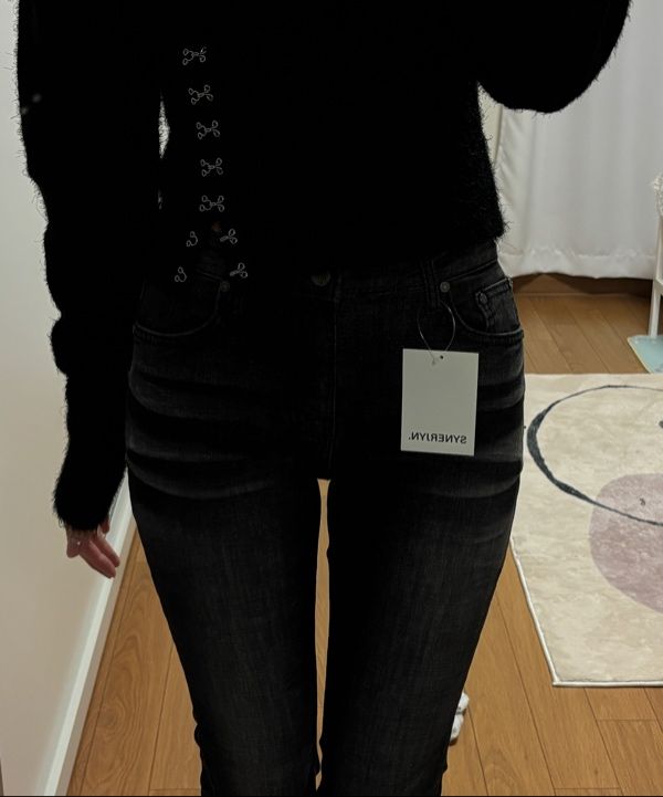 MUSINSA公式 | SYNERJYN CAT WASHING DENIM PANTS BLACK