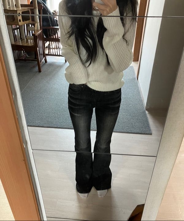 MUSINSA公式 | SYNERJYN CAT WASHING DENIM PANTS BLACK