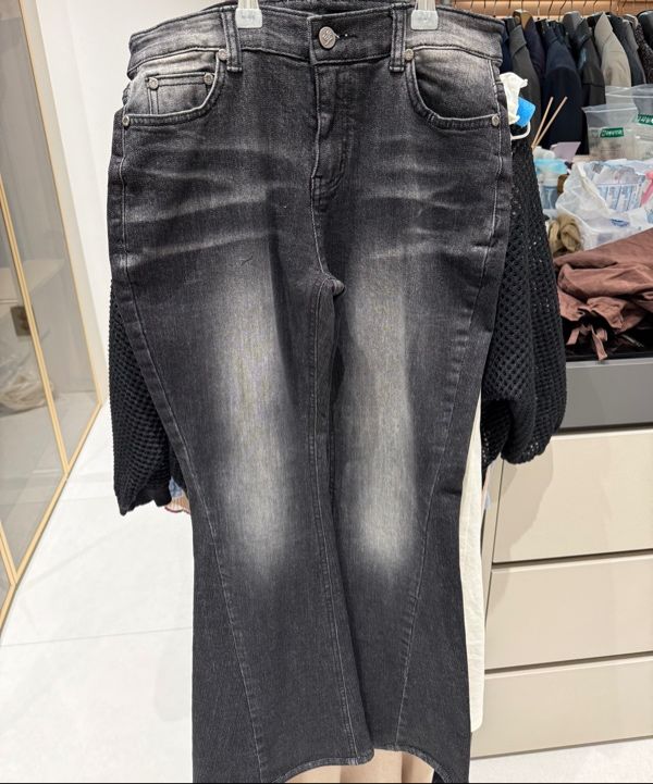 MUSINSA | SYNERJYN CAT WASHING DENIM PANTS BLACK