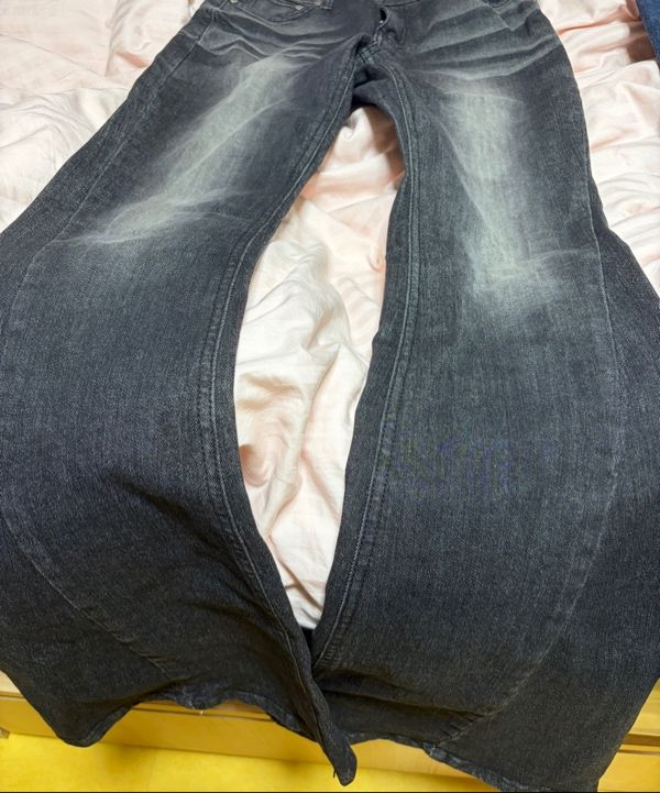 MUSINSA | SYNERJYN CAT WASHING DENIM PANTS BLACK