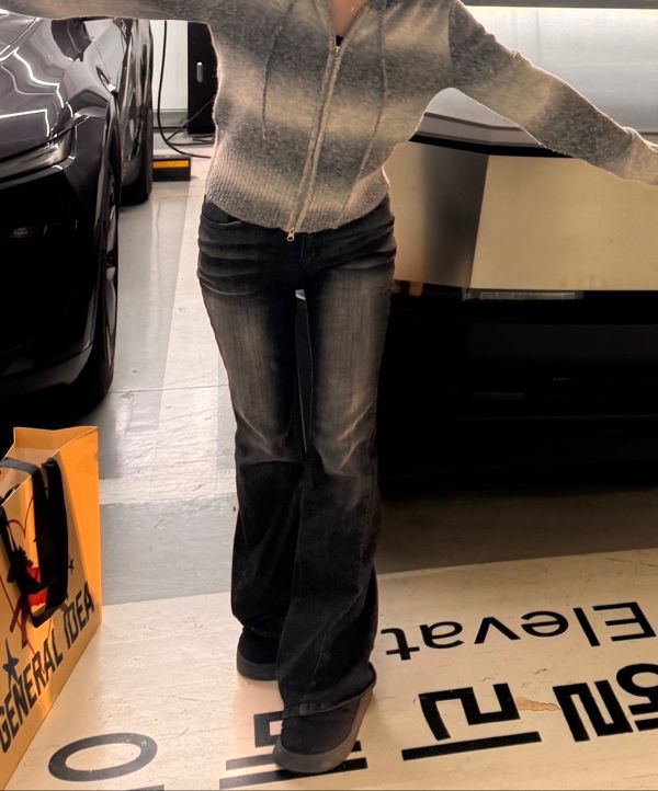 MUSINSA公式 | SYNERJYN CAT WASHING DENIM PANTS BLACK