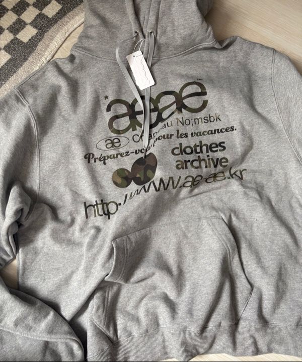 MUSINSA | AEAE WEB LOGO LOOSED HOODIE [NAVY]
