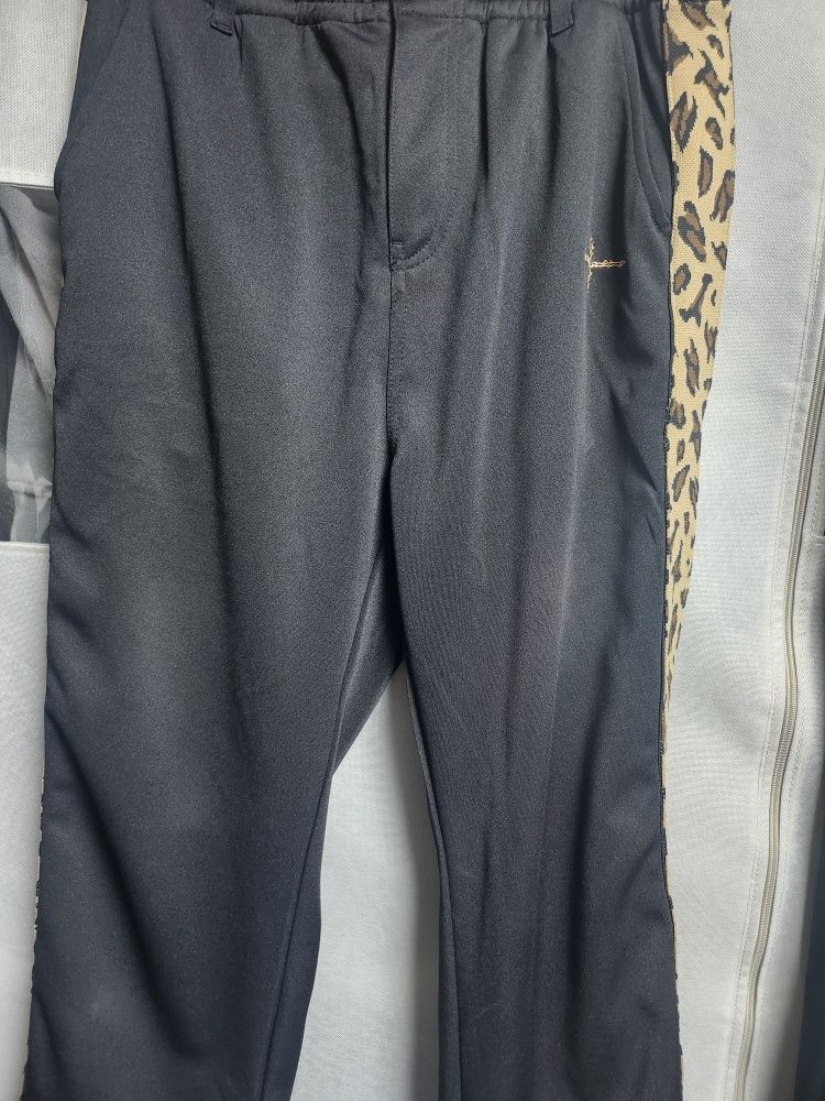 MUSINSA | NOT4NERD Leopard Side Line Track Pants - Red