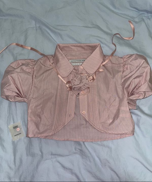 MUSINSA | SCULPTOR Rosetta Baby Shirt Pink Stripe