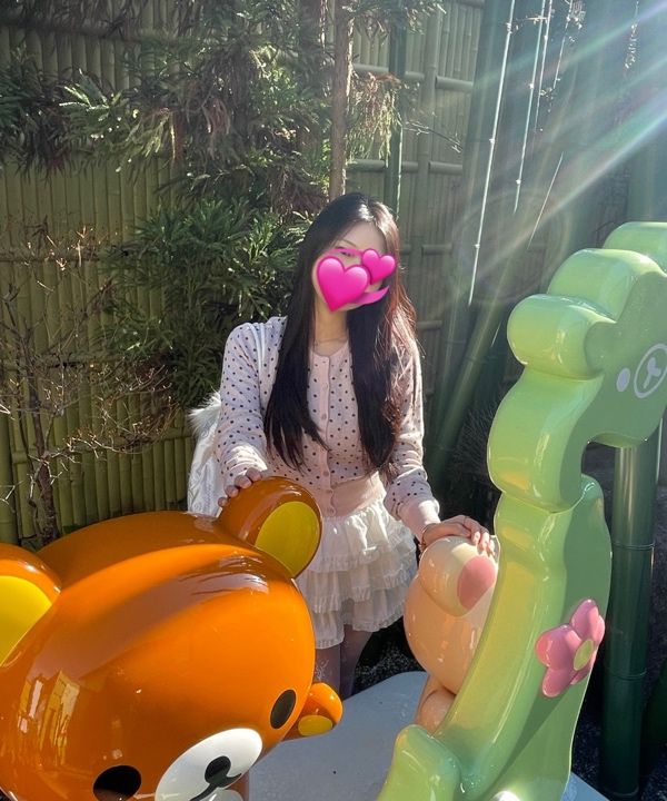 MUSINSA | SCULPTOR Polka Dot Cardigan Baby Pink/Brown