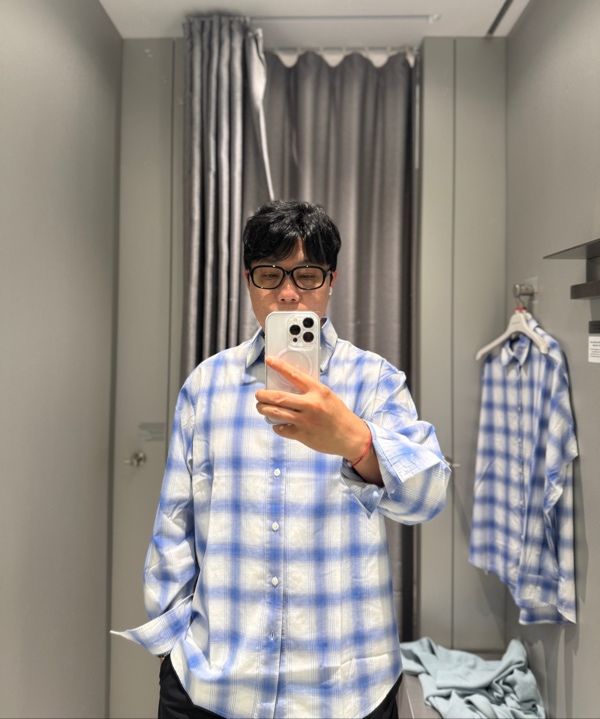 ★MUSINSA STANDARD★ Relaxed Ombre Check Shirt 2 Purple Grey MUSINSA | MUSINSA STANDARD Relaxed Ombre Check Shirt 2