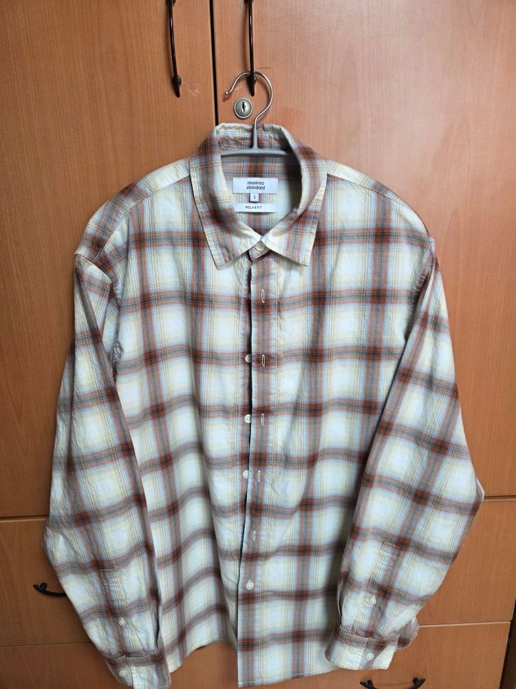 MUSINSA | MUSINSA STANDARD Relaxed Ombre Check Shirt [White