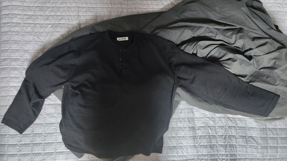 【COOR】 Linen Wool Blend Long Sleeve Henley / 追跡付 MUSINSA | COOR Linen Wool Blend Long Sleeve Henley (Black)