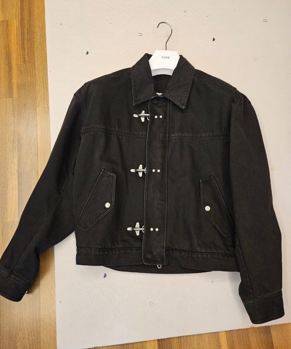 MUSINSA | COOR Fireman Crop Bomber Jacket (Washed Black)