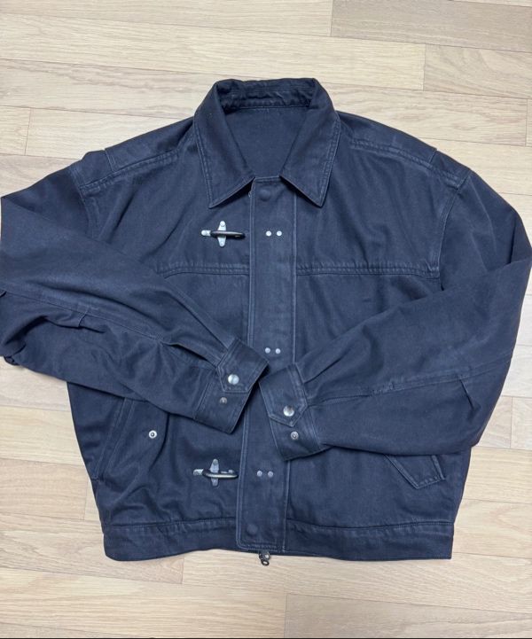 MUSINSA | COOR Fireman Crop Bomber Jacket (Washed Black)