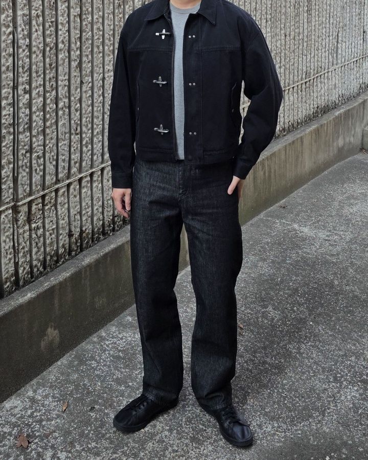 MUSINSA | COOR Fireman Crop Bomber Jacket (Washed Black)