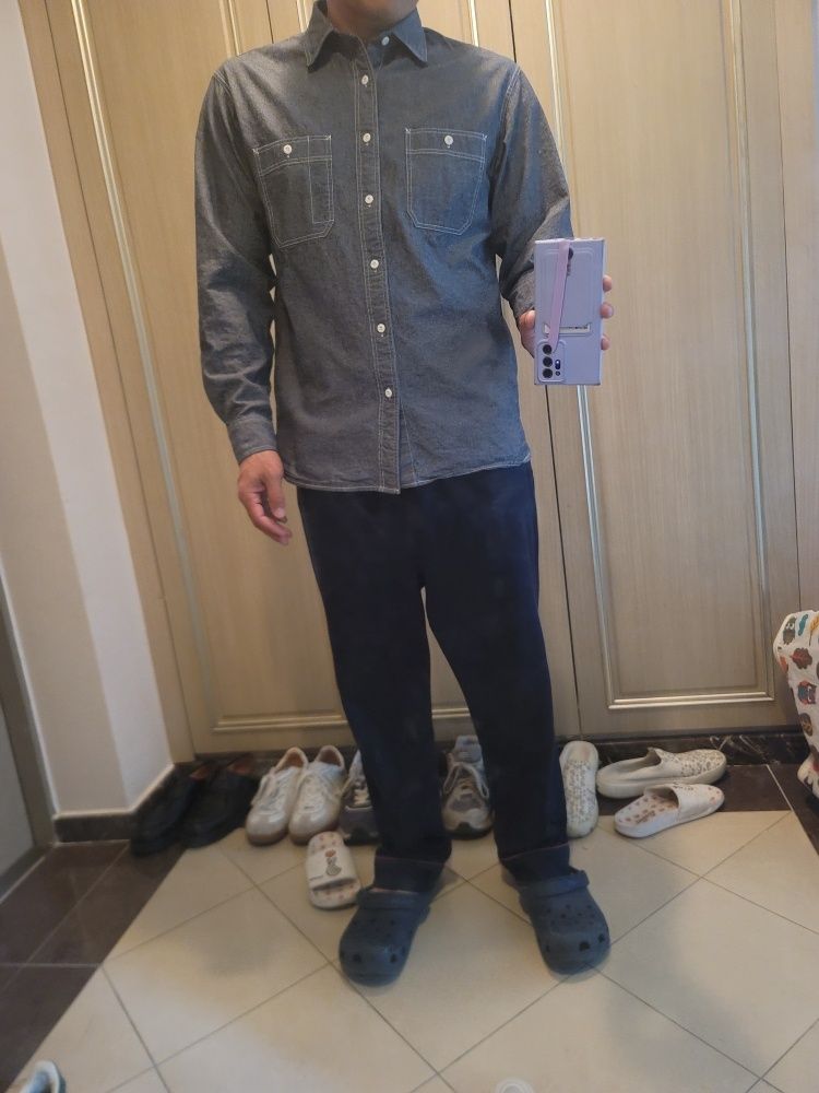 MUSINSA | MUSINSA STANDARD Chambray Work Shirt [Light Blue]