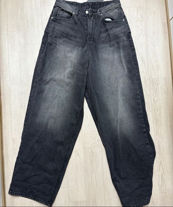 デニム・ジーパン [EASY NO EASY] LETTERING WIDE DENIM PANTS MUSINSA | EASY NO EASY Lettering Wide Denim Pants - Black