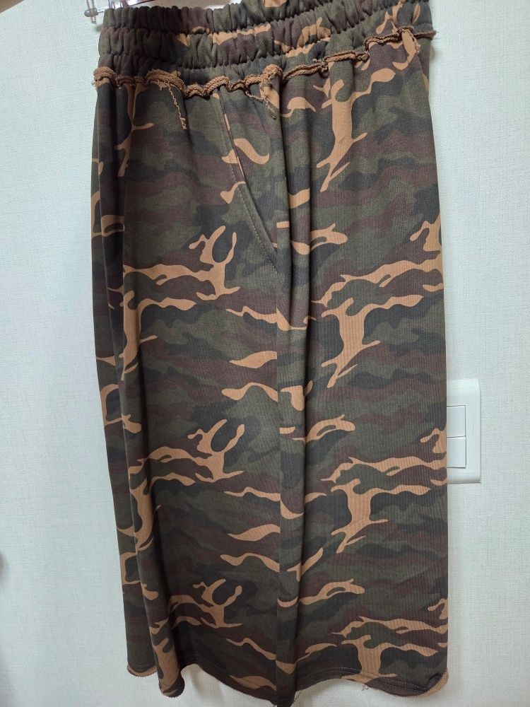 MUSINSA | EASY NO EASY Camo 8-quarter Sweat Bermuda Pants