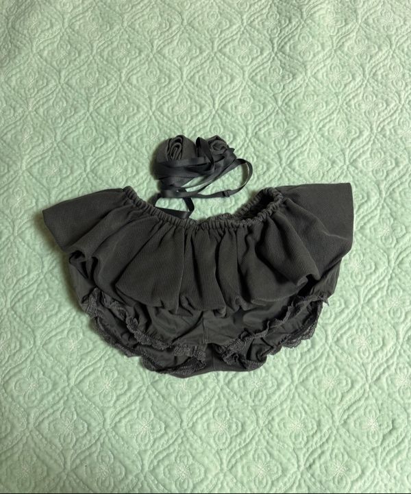 MUSINSA | SCULPTOR Washed Rose Bloomer Skort Charcoal