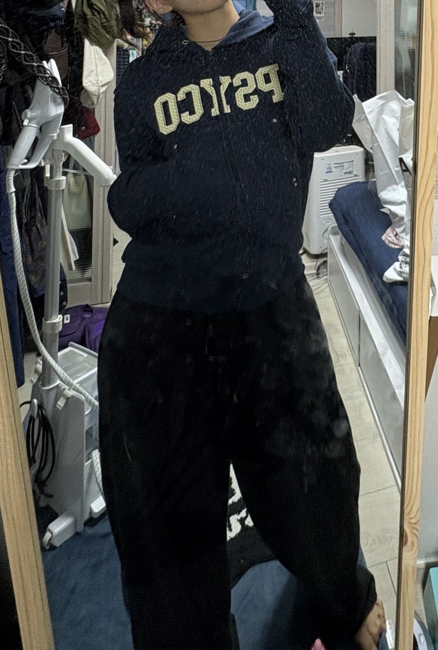 MUSINSA | SCULPTOR Cottage Zip-Up Hoodie Navy