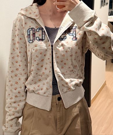 MUSINSA公式 | SCULPTOR Cottage Zip-Up Hoodie Flower