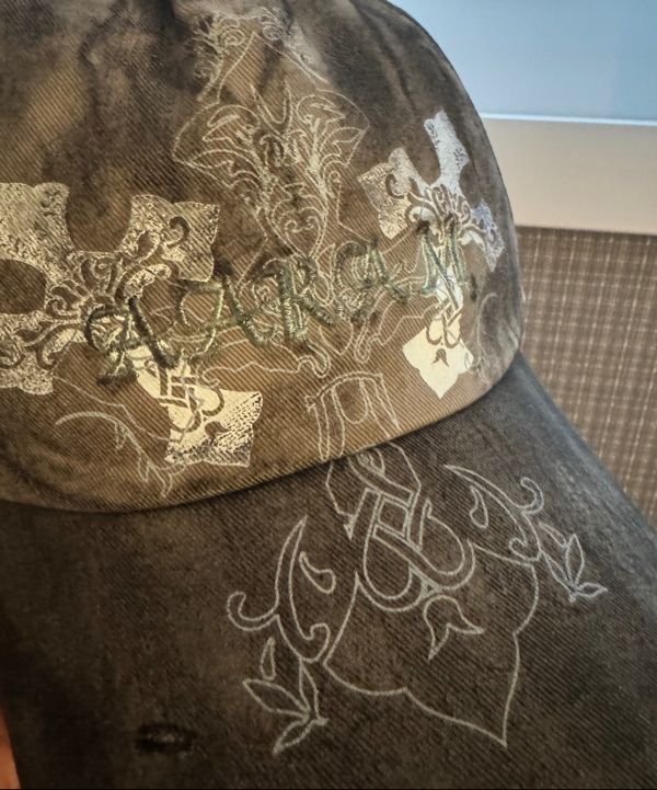 MUSINSA | AAKAM CROS2 Washed Damage Ball Cap (Khaki)