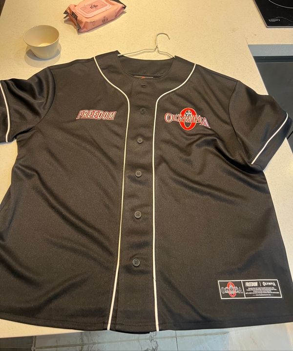 MUSINSA | FREEDOM Olympia Baseball Jersey (Black)