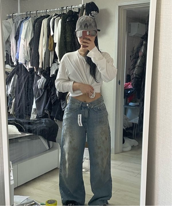 【AAKAM】Dirty Washed Denim Pants Blue MUSINSA | AAKAM Dirty Washed Denim Pants (Blue)