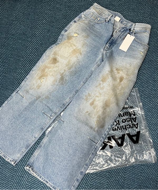 MUSINSA | AAKAM Dirty Washed Denim Pants (Blue)