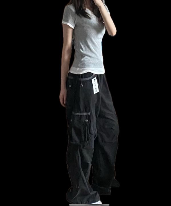 MUSINSA | AAKAM Knee Pin-tuck Contrast Cargo Pants (Brown)