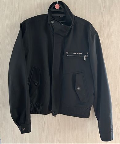 MUSINSA | AAKAM High-Neck Button Jacket (Black)