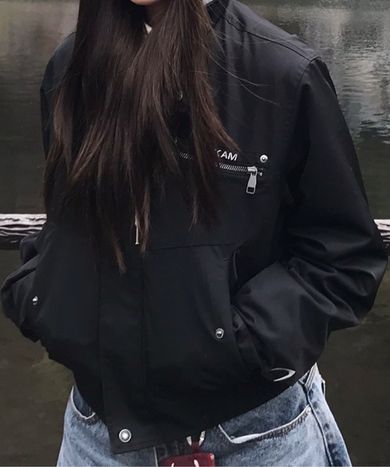 MUSINSA | AAKAM High-Neck Button Jacket (Black)
