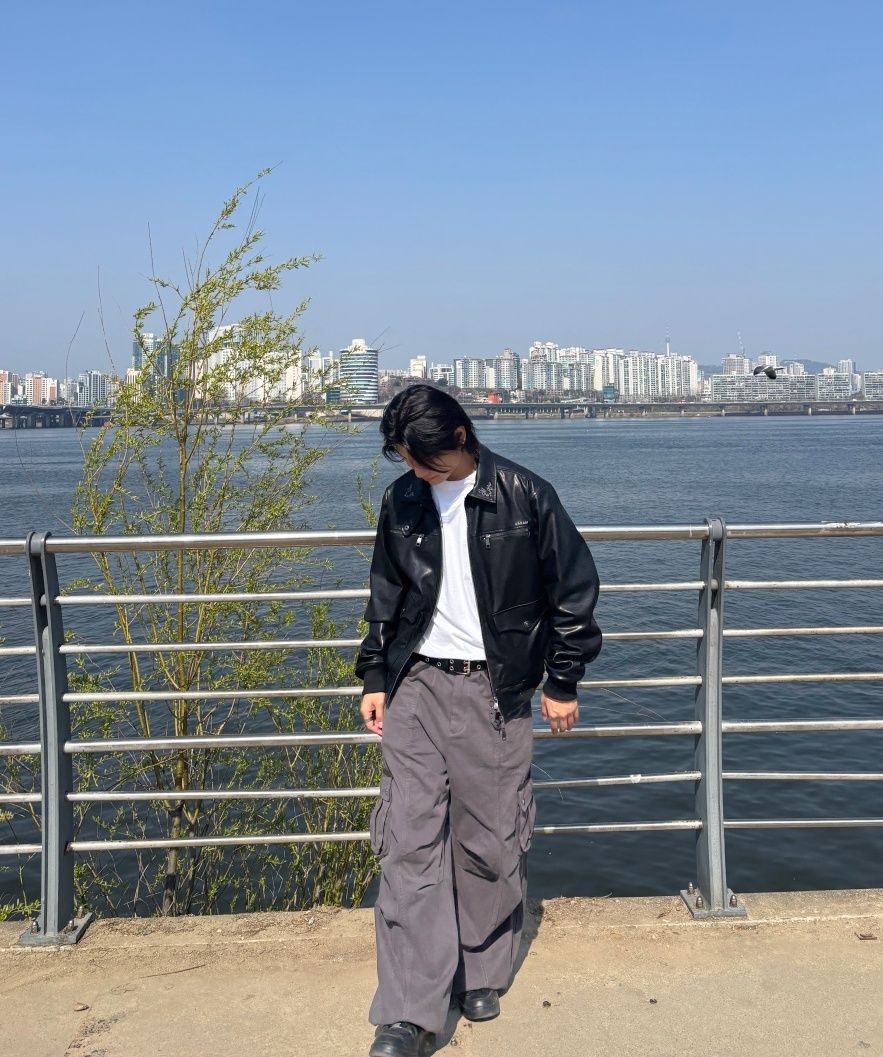 MUSINSA公式 | AAKAM Western Collar Leather Jacket (Black)