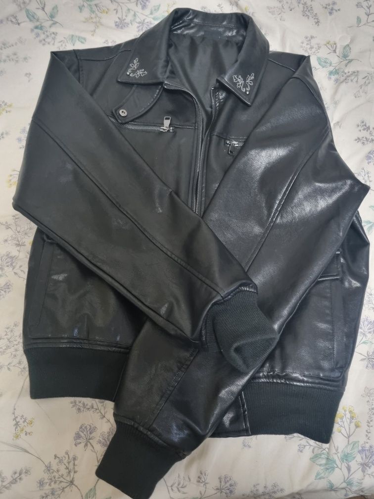 MUSINSA公式 | AAKAM Western Collar Leather Jacket (Black)
