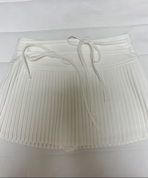 MUSINSA | PAINORPLEASURE ECHO PLEATS SKIRT (SS ver.) white